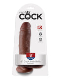 King Cock 8 In Cock W-balls Brown
