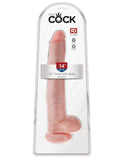 King Cock 14 In Cock W-balls Light