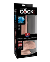 King Cock Plus 9 In Triple Density Cock W- Balls Light