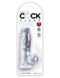 King Cock Clear 5 In Cock W- Balls