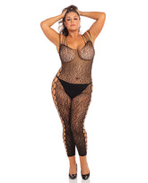 Animal Crotchless Bodystocking Black 1x-2x