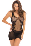 Lace Fantasy Mini Dress Black O-s