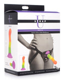 Strap U Proud Rainbow Silicone Dildo W- Harness
