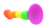 Strap U Proud Rainbow Silicone Dildo W- Harness
