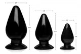 Master Series Triple Cones 3pc Anal Plug Set Black
