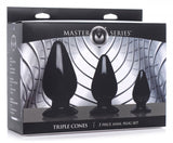 Master Series Triple Cones 3pc Anal Plug Set Black