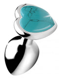 (wd) Booty Sparks Gemstones Heart Anal Plug Turquoise