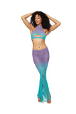 (d) Seamless Crochet Patterned Bralette & Maxi Skirt Wisteria /ocean O/s