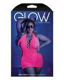 Glow Shock Value Halter Dress Neon Pink Q/s