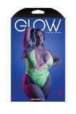 Glow Spotlight Contrast Lace Teddy Neon Green Q/s