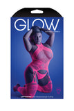 Glow Captivating Bodystocking Set Neon Pink Q/s