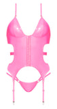 Club Candy Basque & Cheeky Panty Pink L/xl