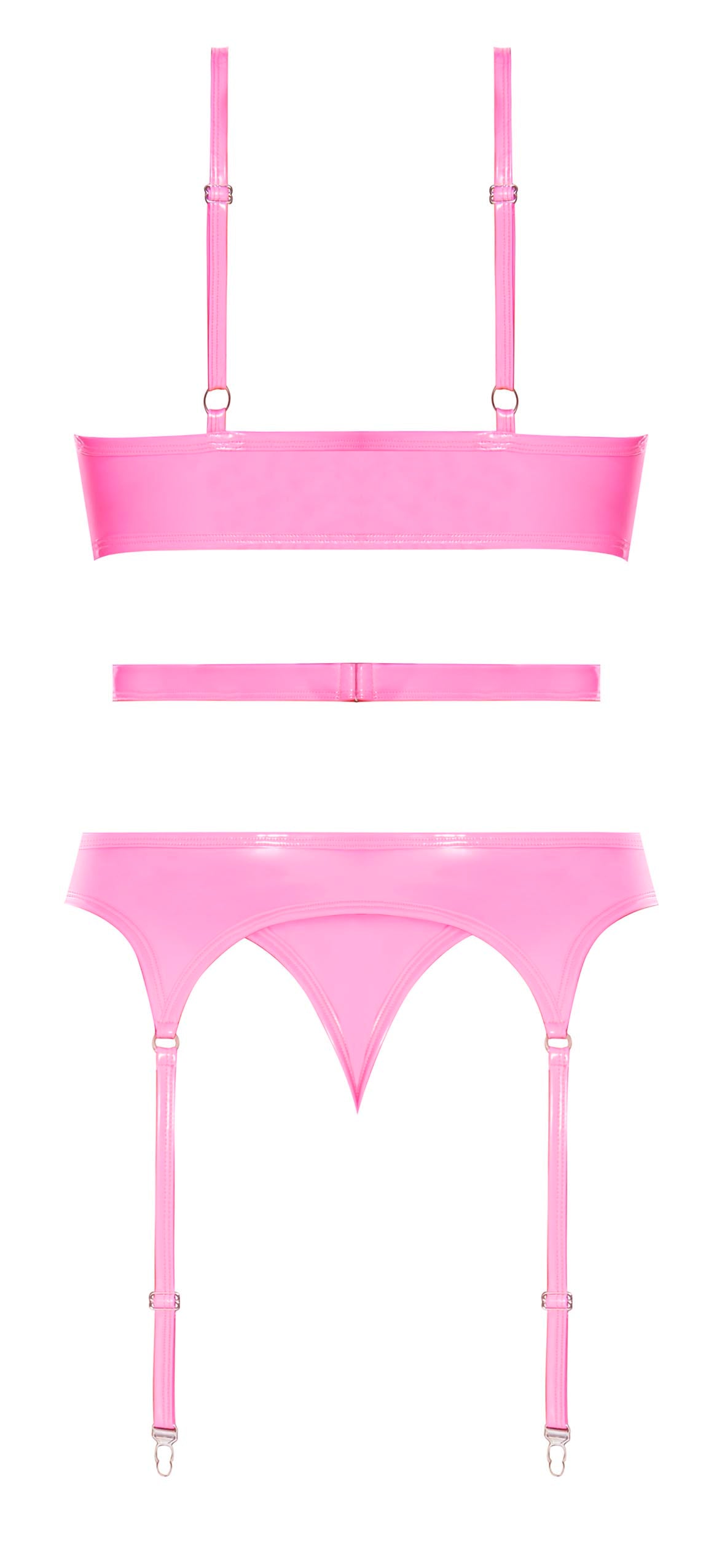 Club Candy Basque & Cheeky Panty Pink L/xl