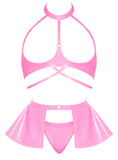 Club Candy Bra Skirt & Thong Pink L/xl