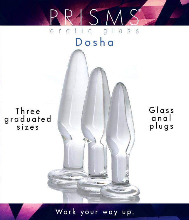 Prisms Dosha 3 Piece Glass Anal Plug Kit