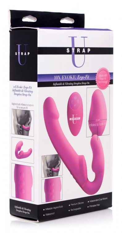 Strap U 10x Evoke Ergo-fit Inflatable & Vibrating Strapless Strap-on