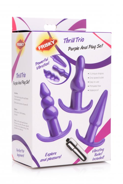 Frisky Thrill Trio Anal Plug Set Purple