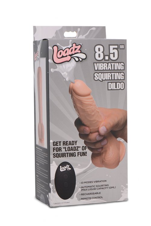 Loadz 8.5in Vibrating Dildo Squirting Light