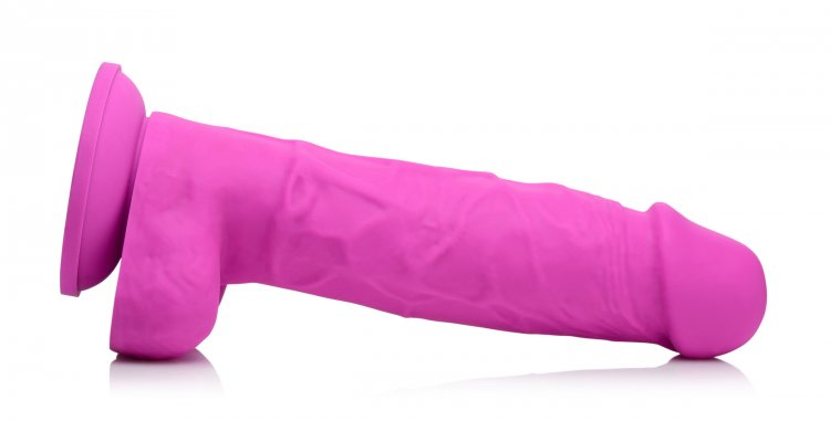 Strap U Power Pecker 7in Dildo Silicone W/ Balls Pink