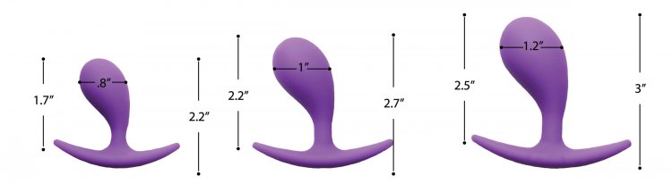 Frisky Booty Poppers Curved Silicone Anal Trainer 3pc Set