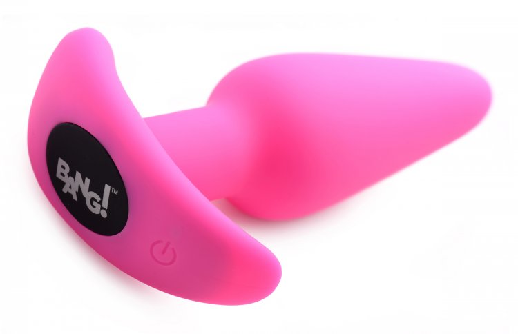 Bang! 21x Vibrating Silicone Butt Plug W/ Remote Pink