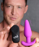 Bang! 21x Vibrating Silicone Butt Plug W/ Remote Purple