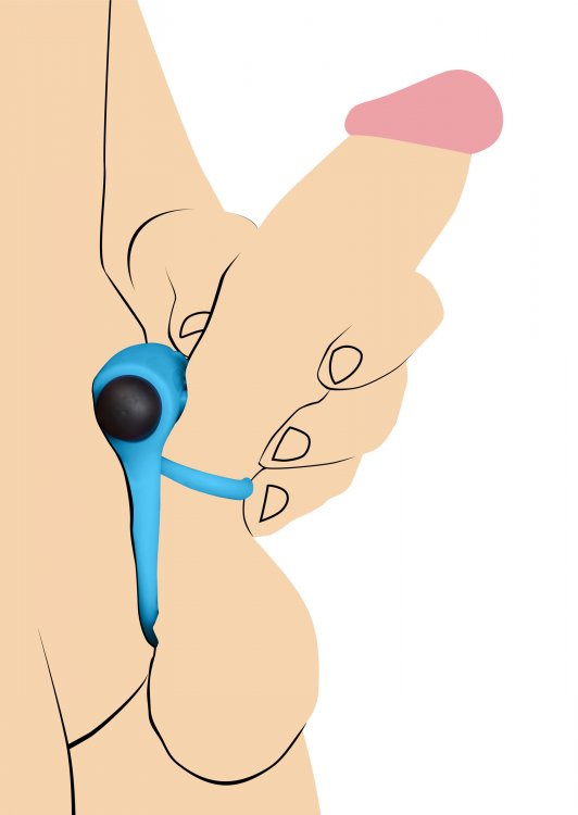 Bang! Silicone Cock Ring & Bullet W/ Remote Blue