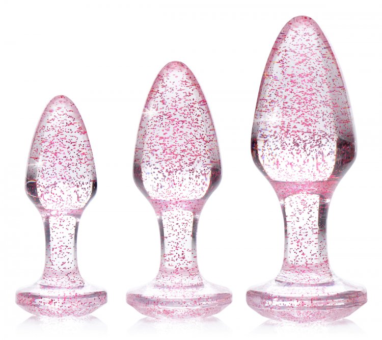 Booty Sparks Glitter Gem Anal Plug Set Pink