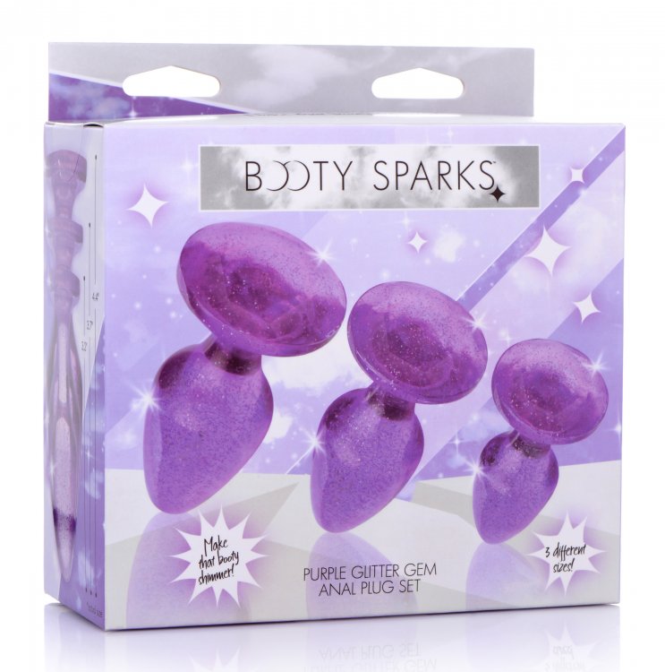 (d) Booty Sparks Glitter Gem A Plug Set Purple
