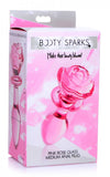 Booty Sparks Pink Rose Glass Medium Anal Plug