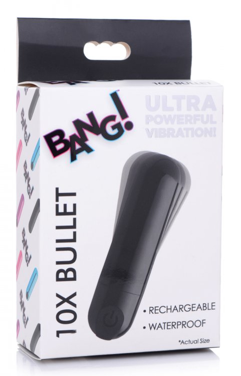 Bang! 10x Vibrating Metallic Bullet Black