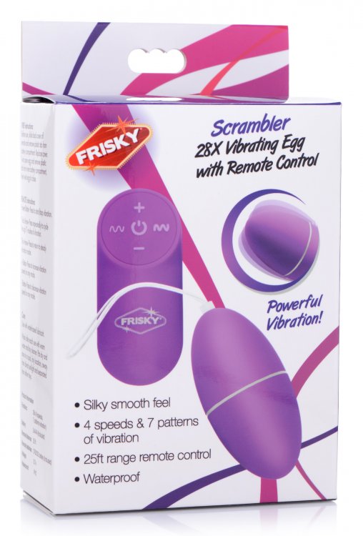 Frisky Scrambler 28x Vibrating Egg W/ Remote Purple