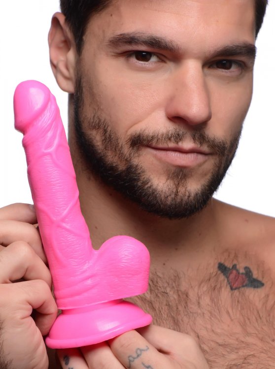 Pop 6.5in Dildo W/ Balls Pink