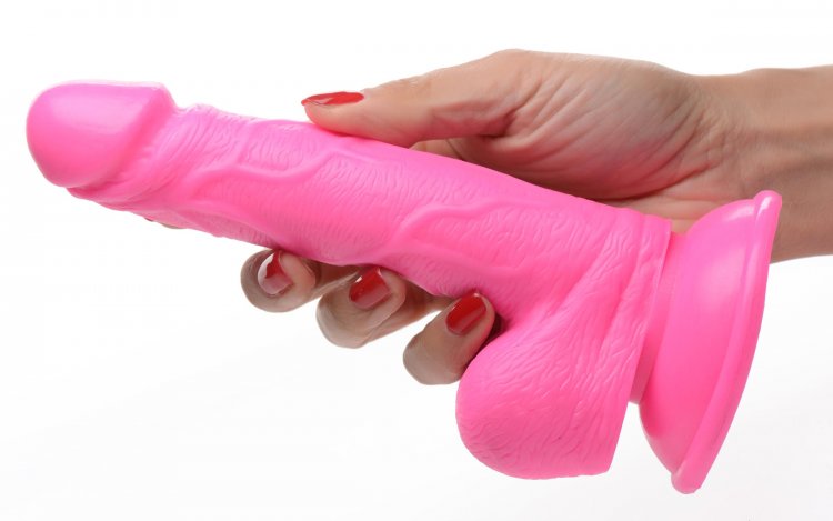 Pop 6.5in Dildo W/ Balls Pink