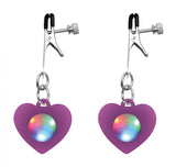 (d) Charmed Light Up Heart Nip Clamps