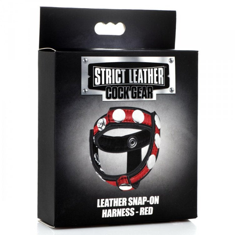Strict Cock Gear Leather Snap On Harness Red