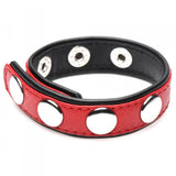 Strict Cock Gear Leather Speed Snap Cock Ring Red