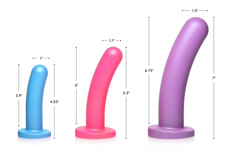 Strap U Triple Peg 28x Dildo Set Silicone W/ Remote