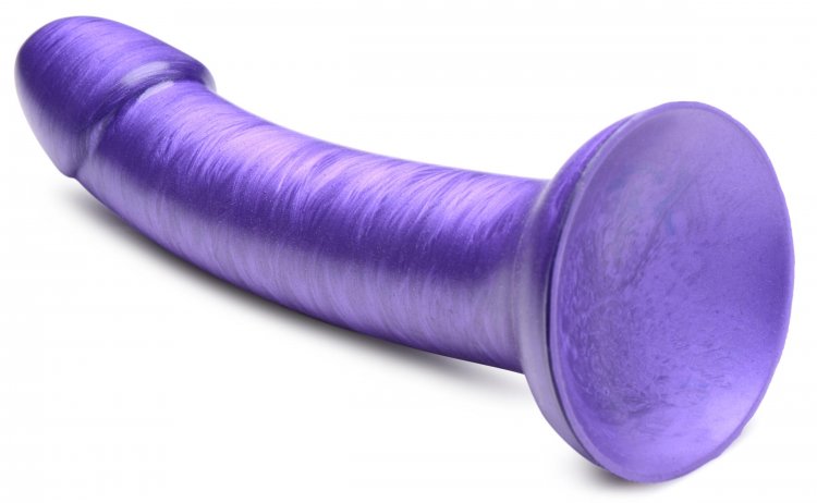 Strap U G-tastic 7in Metallic Silicone Dildo Purple