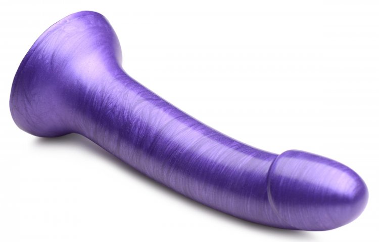 Strap U G-tastic 7in Metallic Silicone Dildo Purple