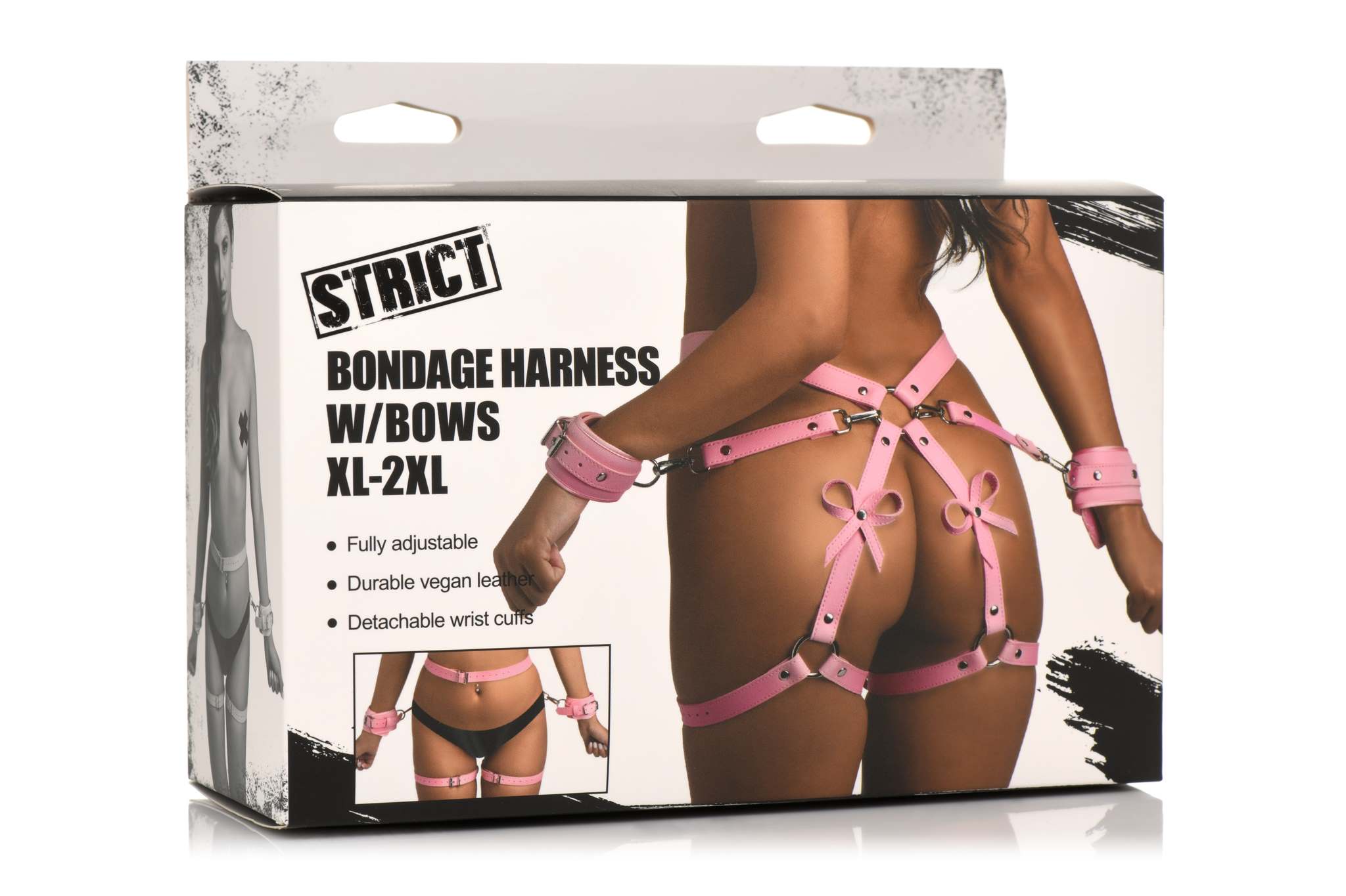 Strict Bondage Harness W/ Bows Pink Xl/2xl