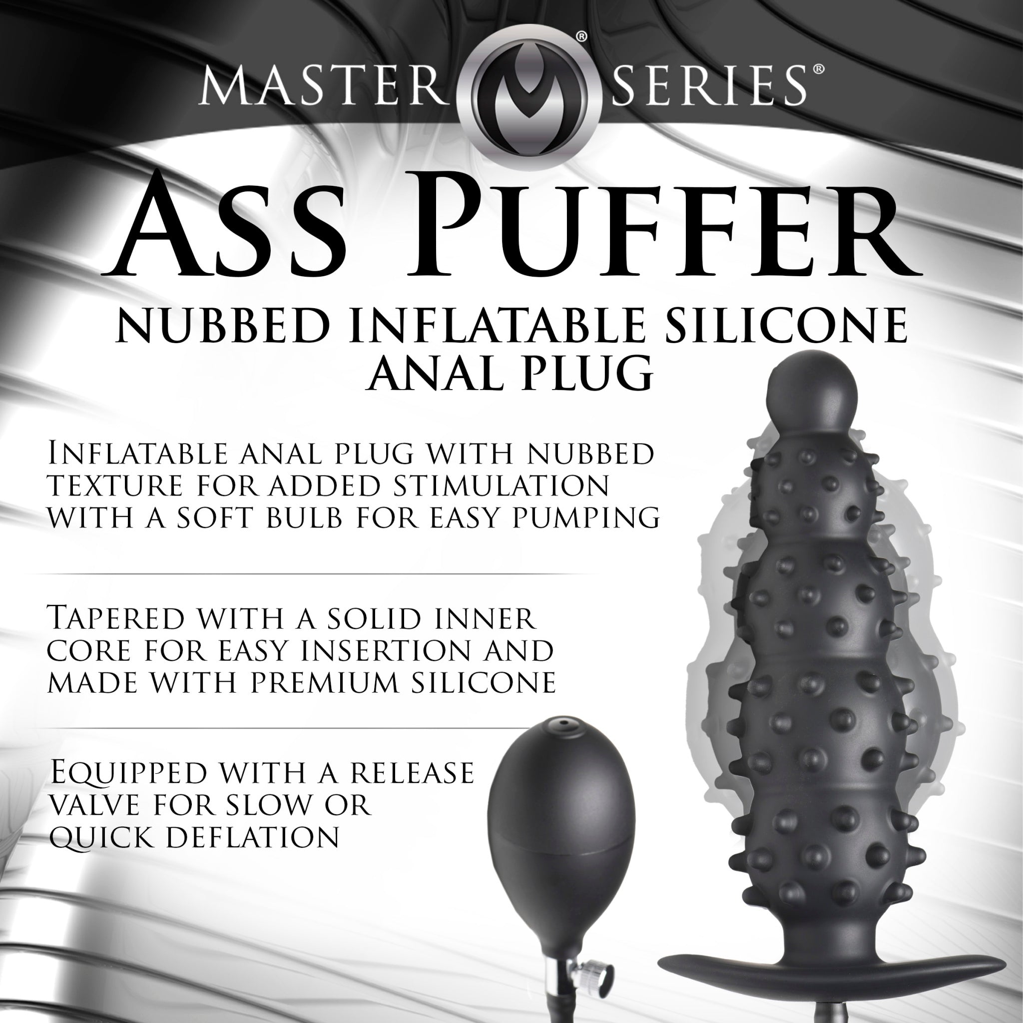 Master Series Ass Puffer Nubbed Inflatable Anal Plug