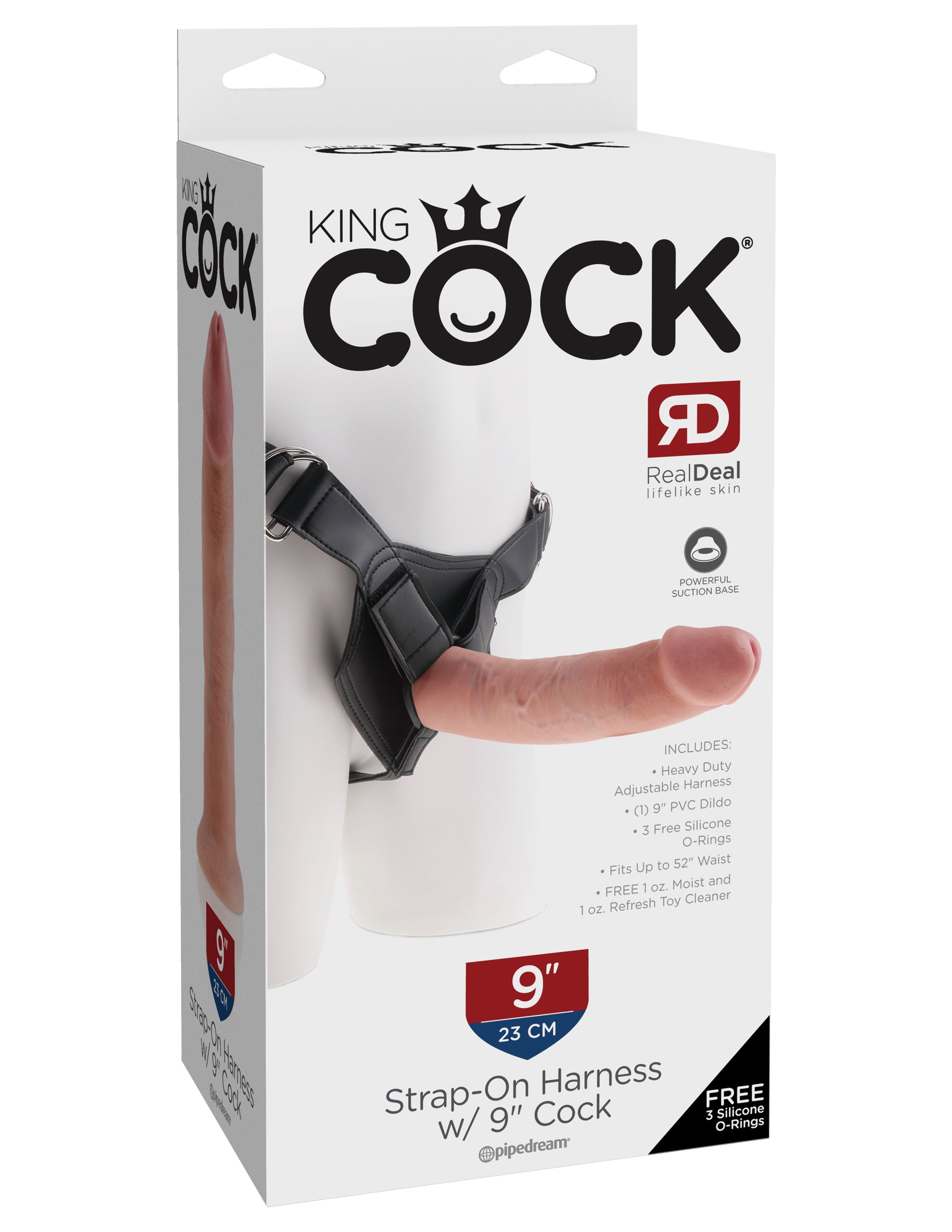 King Cock Strap On Harness W- 9 In Cock Light