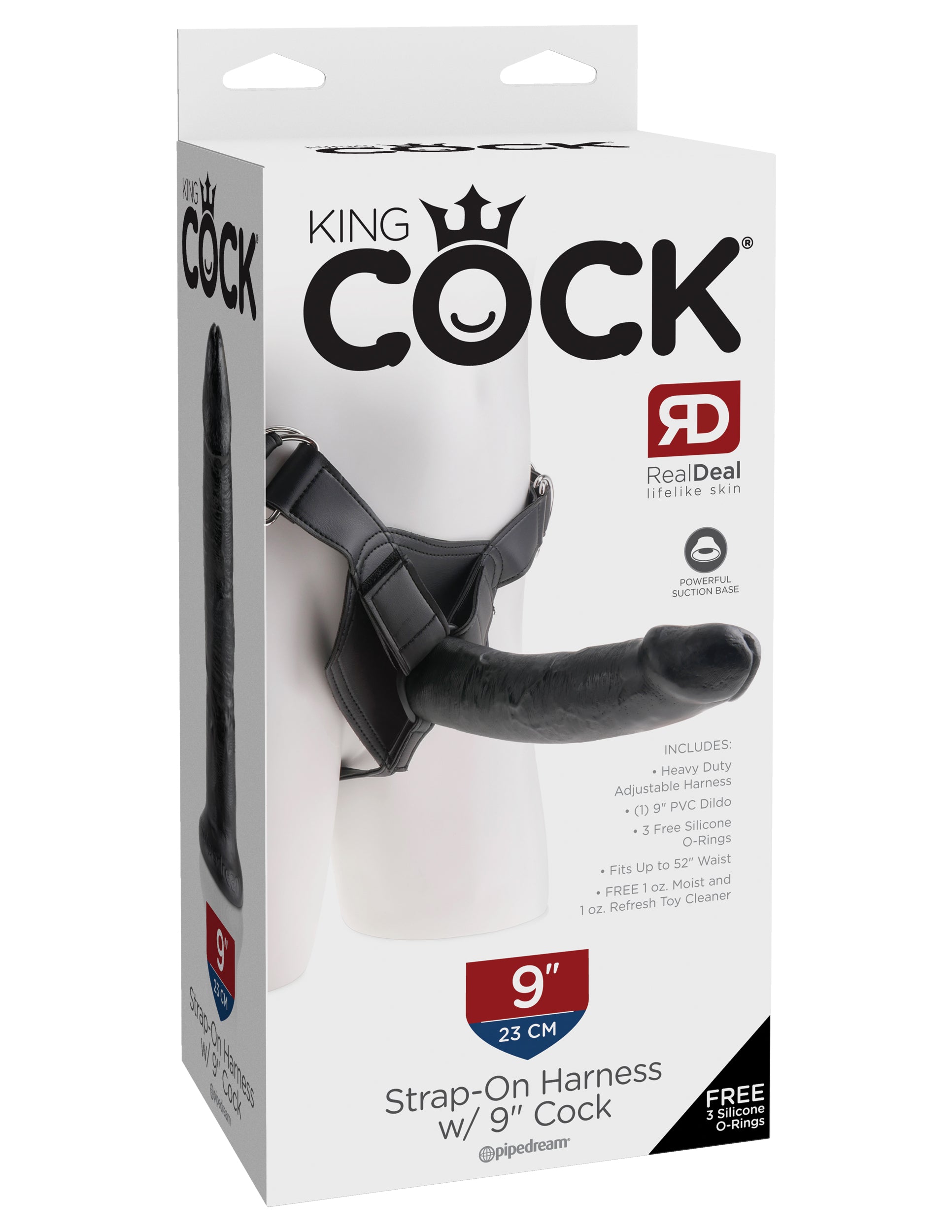 King Cock Strap On Harness W- 9 In Cock Black