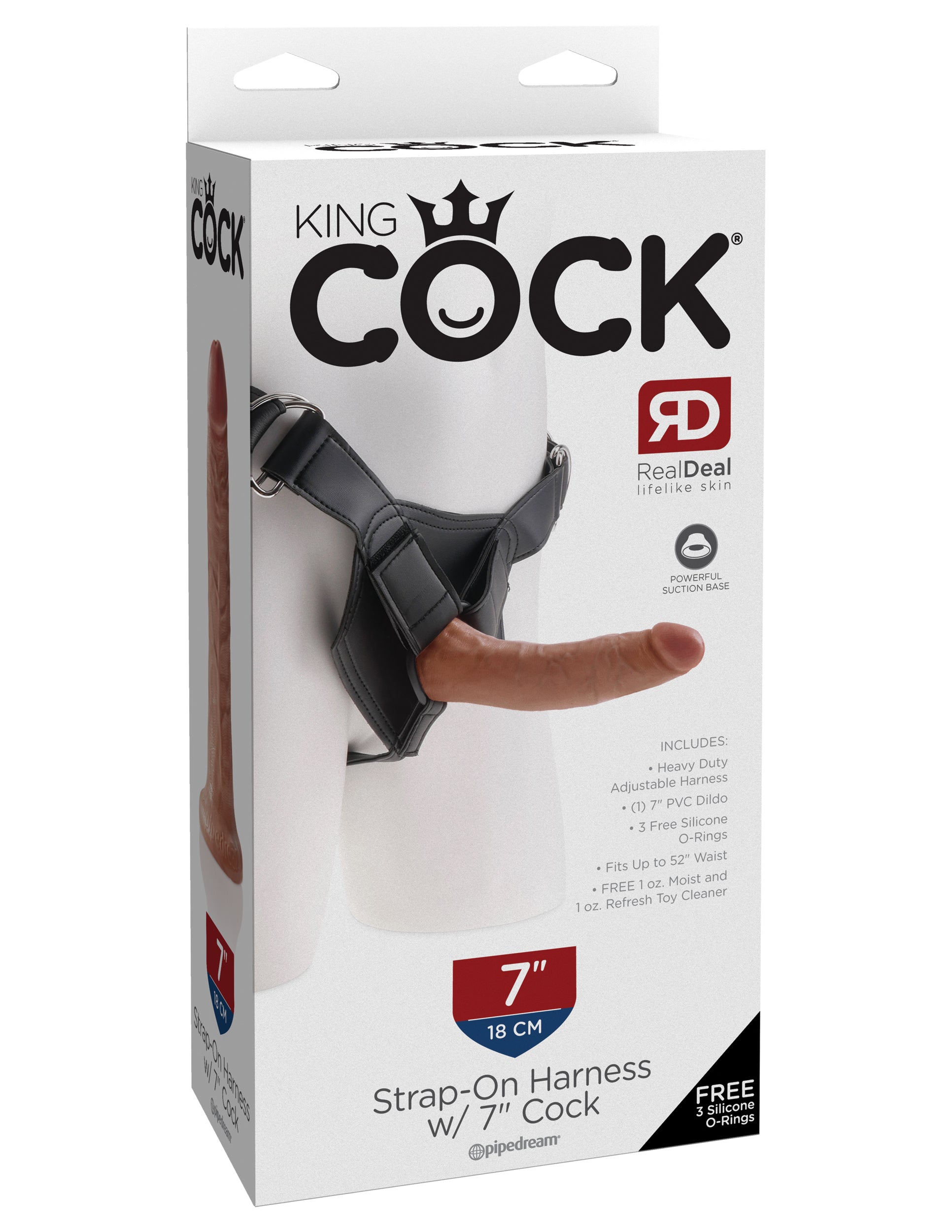 King Cock Strap On Harness W- 7 In Cock Tan