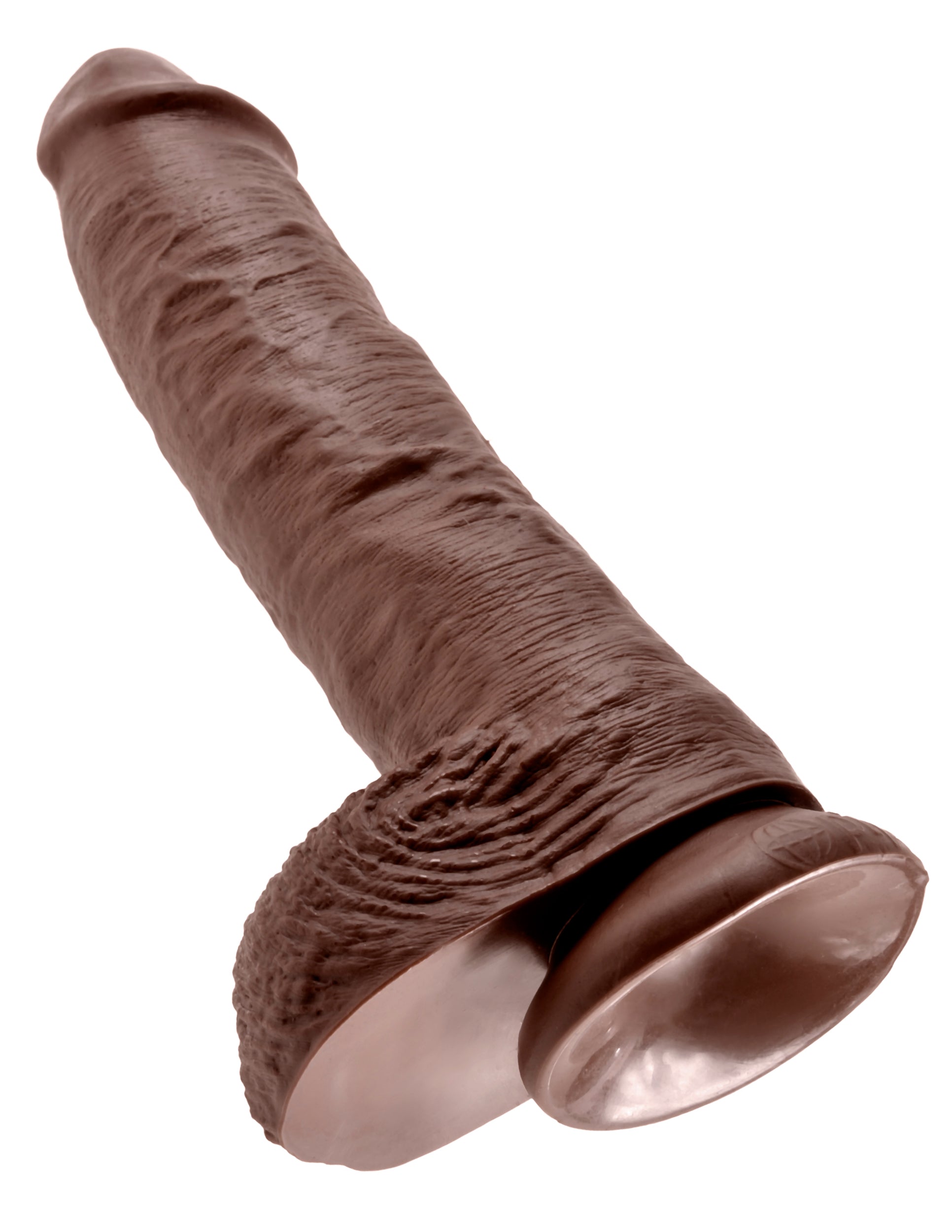 King Cock 10 In Cock W-balls Brown