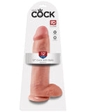 King Cock 12 In Cock W-balls Flesh