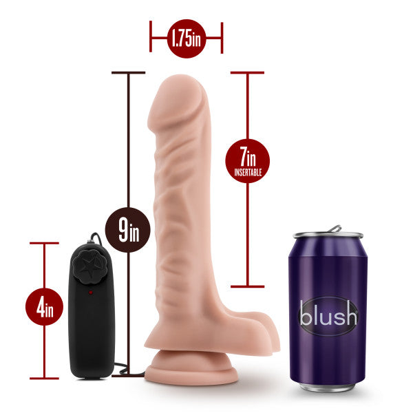 Dr Skin Dr. James 9in Vibrating Cock W- Suction Cup Vanilla