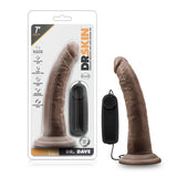 Dr Skin Dr Dave 7in Vibrating Cock W- Suction Cup Chocolate