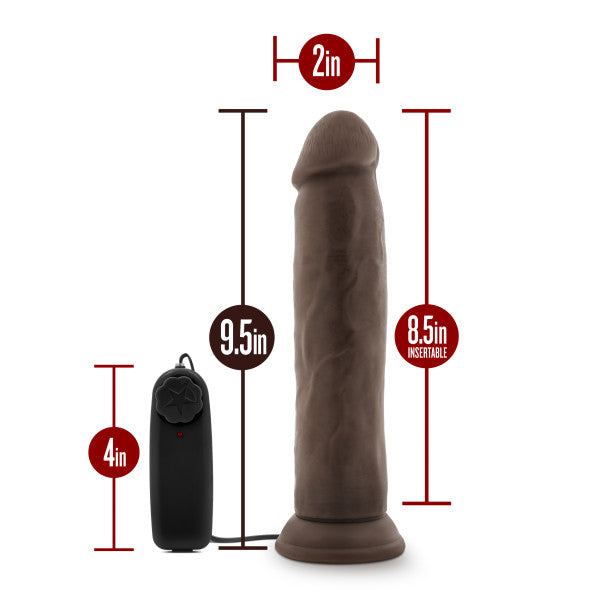 Dr Skin Dr Throb 9.5in Vibrating Cock W- Suction Cup Chocolate